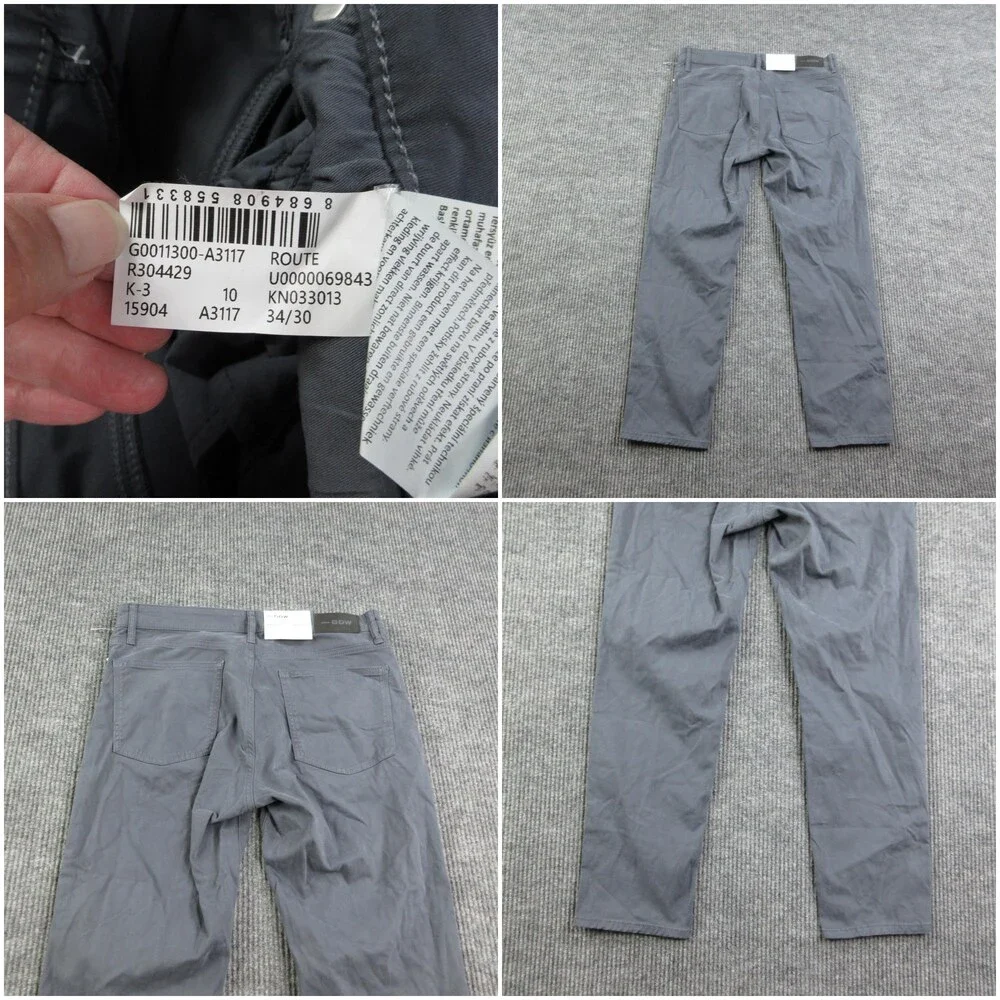 General Denim Works Jeans Mens 34x30 Gray Athletic Tapered Route 33x29* NWT